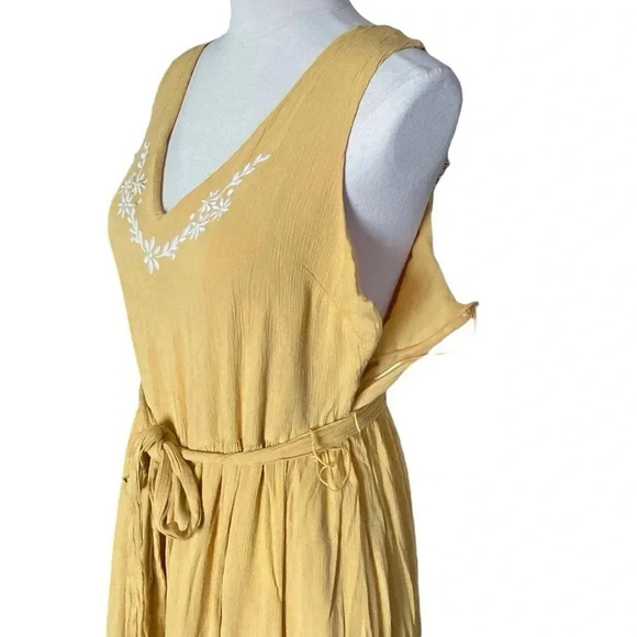 JOIE | Revolve Goldenrod Yellow Embroidered Tiered Boho
Maxi Dress Size 12 - Picture 8 of 14